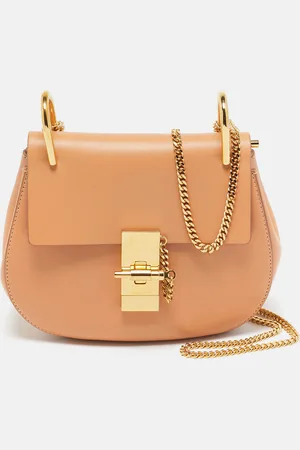 Chloé Peach Leather Small Drew Shoulder Bag