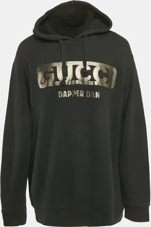 Gucci X Dapper Dan Logo Print Cotton Knit Hoodie L