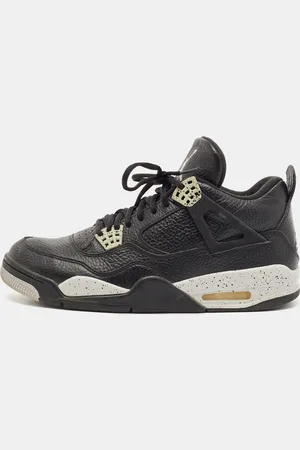 Nike /Grey Leather Jordan 4 Lace Up Sneakers Size 44.5