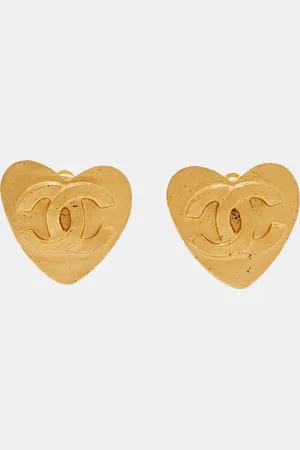 CHANEL CC Heart Tone Earrings