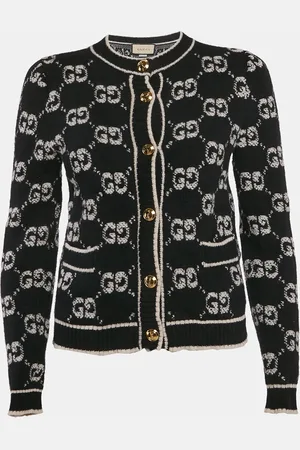 Gucci GG Bouclé Jacquard Knit Button Front Cardigan S