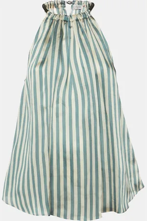 Brunello Cucinelli Striped Organza Monili Halter Neck Top XS