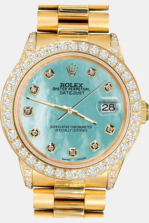 Rolex Custom Aquamarine 2.3ct Diamonds 18K Gold President Datejust Automatic Women