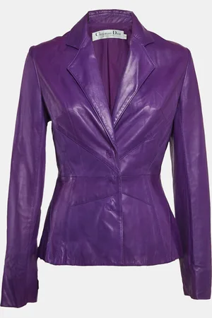 Dior Vintage Leather Button Front Jacket M