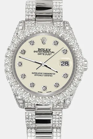 Rolex Custom Satin Linen 7.2ct Diamonds Stainless Steel Datejust 178240 Automatic Women