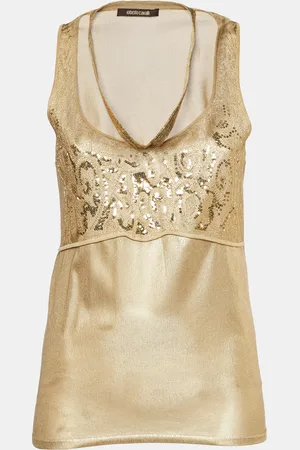 Roberto Cavalli Knit Sequin Embellished Sleeveless Top M