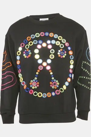 Moschino Mirror Embroidered Cotton Crew Neck Sweatshirt XS
