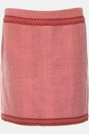 CHANEL Wool Vintage Tweed Skirt FR Women 38