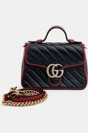 Gucci Leather GG Marmont Mini Top Handle Bag