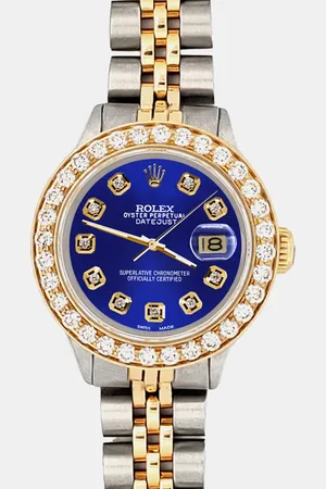 Rolex Custom 1.3ct Diamonds 18K Yellow Gold Stainless Steel Datejust Automatic Women