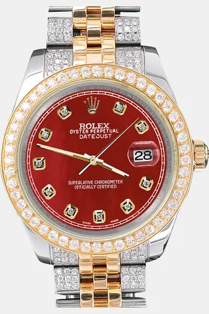 Rolex Custom 3.56ct Diamonds 18K Yellow Gold Stainless Steel Datejust 178273 Automatic Women