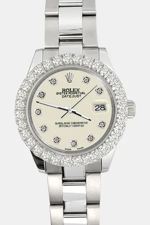 Rolex Custom Satin Linen 2.25ct Diamonds Stainless Steel Datejust 178240 Automatic Women
