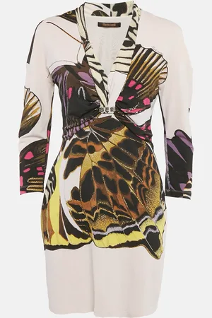 Roberto Cavalli Printed Jersey Sheath Dress L
