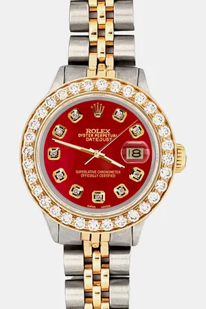 Rolex Custom 1.3ct Diamonds 18K Yellow Gold Stainless Steel Automatic Women