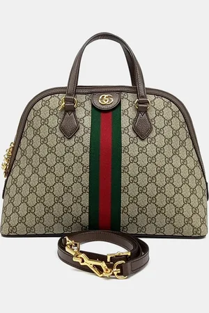 Gucci Brown PVC Ophidia Medium Top Handle Bag