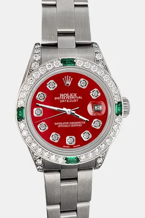 Rolex Custom 1.2ct Diamonds Emeralda Stainless Steel Datejust Automatic Women