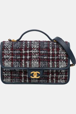 CHANEL Small Tweed School Memory Top Handle Flap Bag