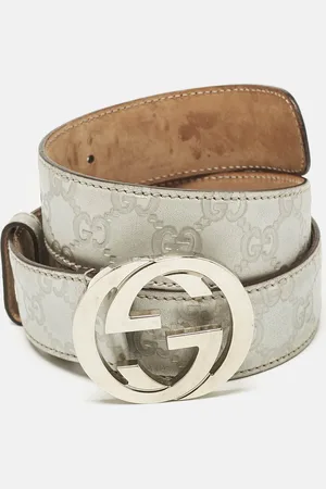 Gucci Ssima Leather Interlocking G Buckle Belt 85 CM