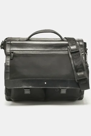 Montblanc Leather and Nylon Single Gusset Nightflight Briefcase