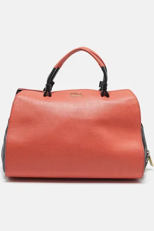 Furla /Black Leather Zip Satchel