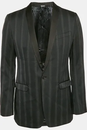 Dolce & Gabbana Striped Gabardine Single Breasted Blazer M