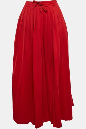 Gucci Cotton Blend Knit Pleated Maxi Skirt L