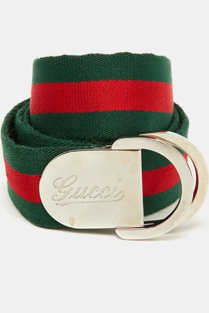 Gucci /Red Fabric Web Buckle Belt 90CM