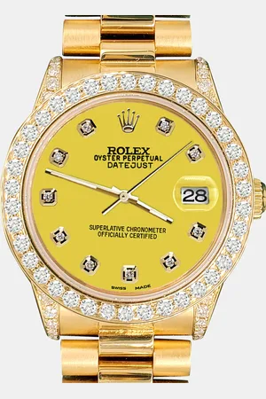 Rolex Custom 2.3ct Diamonds 18K Gold President Datejust Automatic Women