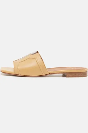 MALONE SOULIERS Leather and PVC Silvia Flat Slides Size 36