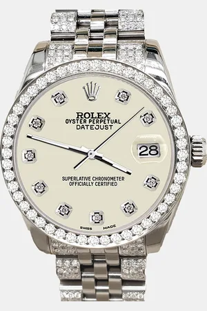 Rolex Custom Satin Linen 3.30ct Diamonds Stainless Steel Datejust 178240 Automatic Women