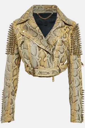Burberry Prorsum Studded Python Leather Moto Jacket M