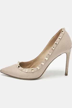VALENTINO Poudre Leather Rockstud Pumps Size 37.5