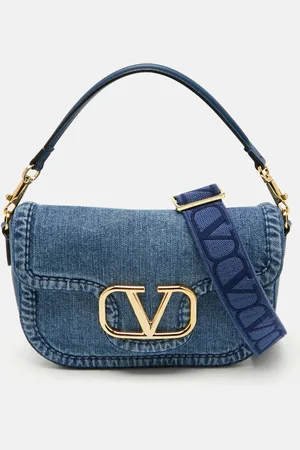 VALENTINO Denim All Time Flap Shoulder Bag