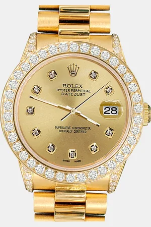 Rolex Custom Champagne 2.3ct Diamonds 18K Gold President Datejust Automatic Women