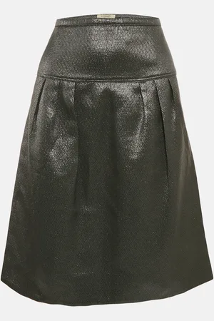 Burberry Lurex Pleated Knee-Length Skirt M