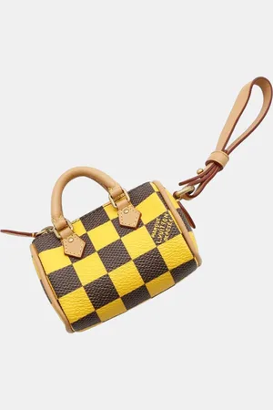 LOUIS VUITTON Yellow/ Damier Pop Pouch Mini Speedy Bag Charm