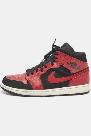 Nike /Black Leather Air Jordan 1 High Top Sneakers Size 44