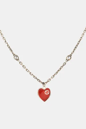 Gucci Heart Enamel Sterling Necklace