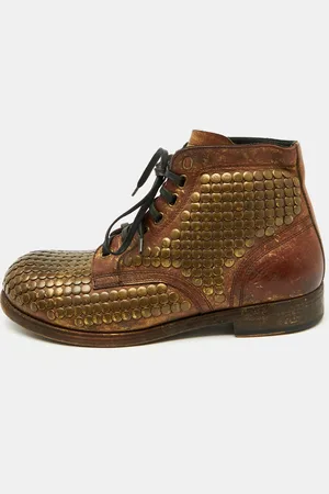 Dolce & Gabbana Leather Runway Studs Cortina Ankle Boots Size 43