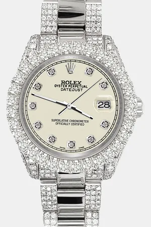 Rolex Custom Satin Linen 7.2ct Diamonds Stainless Steel Datejust 178240 Automatic Women
