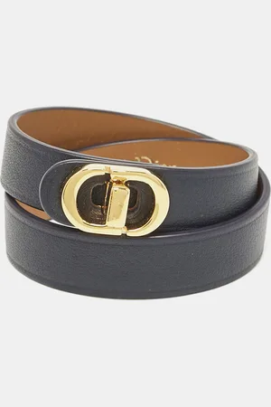 Dior 30 Montaigne Leather Tone Double Tour Bracelet