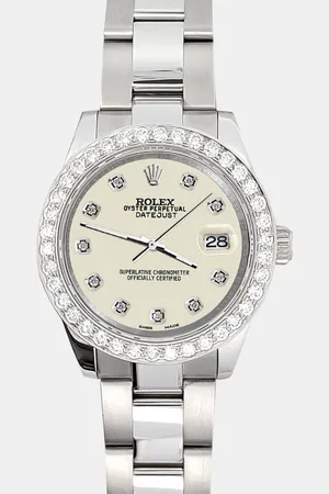 Rolex Custom Satin Linen 1.6ct Diamonds Stainless Steel Datejust 178240 Automatic Women