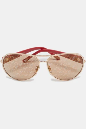 Chopard /Brown SCH 9400 Crystals Aviators Sunglasses