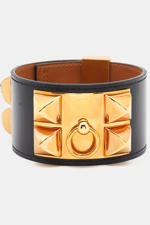 Hermès Collier De Chien Leather Rose Gold Plated Bracelet