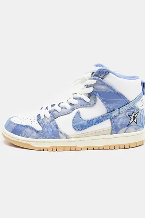 Nike /Blue Leather and Fabric SB Dunk High Carpet Company Sneakers Size 40.5