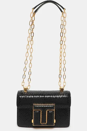 Tom Ford Python Embossed Leather T-clasp Shoulder Bag