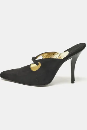 Salvatore Ferragamo Suede Anamur Pointed Toe Mules Size 38.5