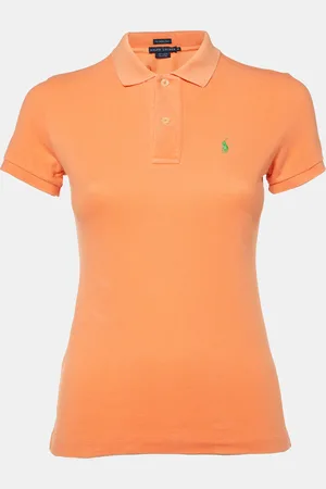 Ralph Lauren Logo Embroidered Cotton Skinny Polo T-Shirt XS