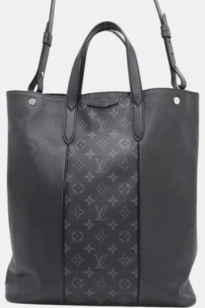 LOUIS VUITTON Noir Monogram Eclipse Taiga Leather City Tote Bag