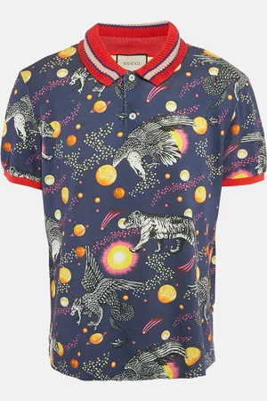 Gucci Printed Cotton Pique Polo T-Shirt XXXL